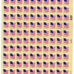 Scott #4129 Flag on Golden Background Sheet of 100 Stamps - MNH PC#1 UR