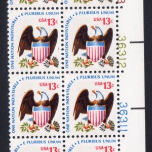 Scott #1596 - Eagle & Shield - Plate Block Of 12 Stamps - MNH LR