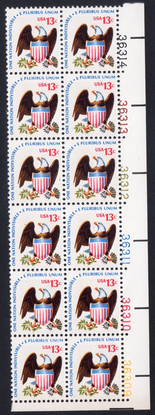 Scott #1596 - Eagle & Shield - Plate Block Of 12 Stamps - MNH LR