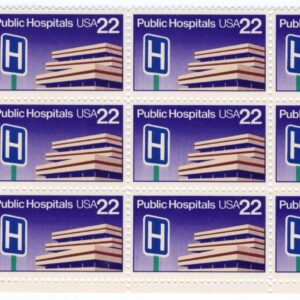 Scott #2210 Public Hospitals Plate Block of 9 Stamps - MNH LL