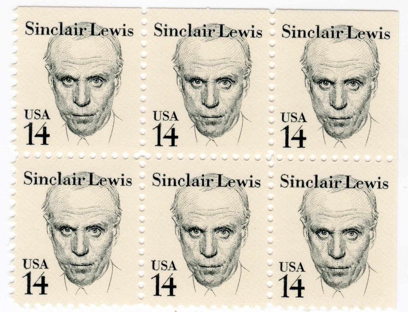 Scott #1856 Sinclair Lewis Block of 6 Stamps - MNH