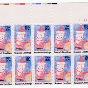 Scott #2108 Kid's Santa Plate Block of 10 Stamps - MNH