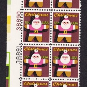 Scott #1800 Santa Claus Ornaments Plate Block of 20 Stamps - MNH UL P#38886-91