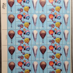 Scott #2035a (2032-2035) Hot Air Balloons Full Sheet of 40 Stamps - MNH P#1142