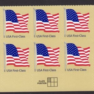 Scott #4130 US Flag on Golden Background Plate Block of 10 Stamps - MNH Bottom