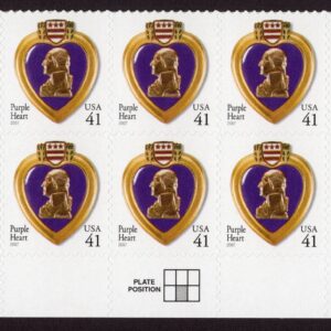 Scott #4164 Purple Heart Plate Block of 10 Stamps - MNH Bottom