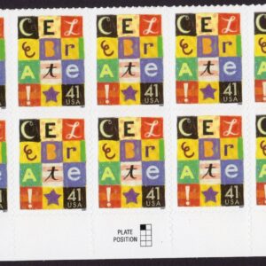 Scott #4196 Celebrate Letters Plate Block of 10 Stamps - MNH