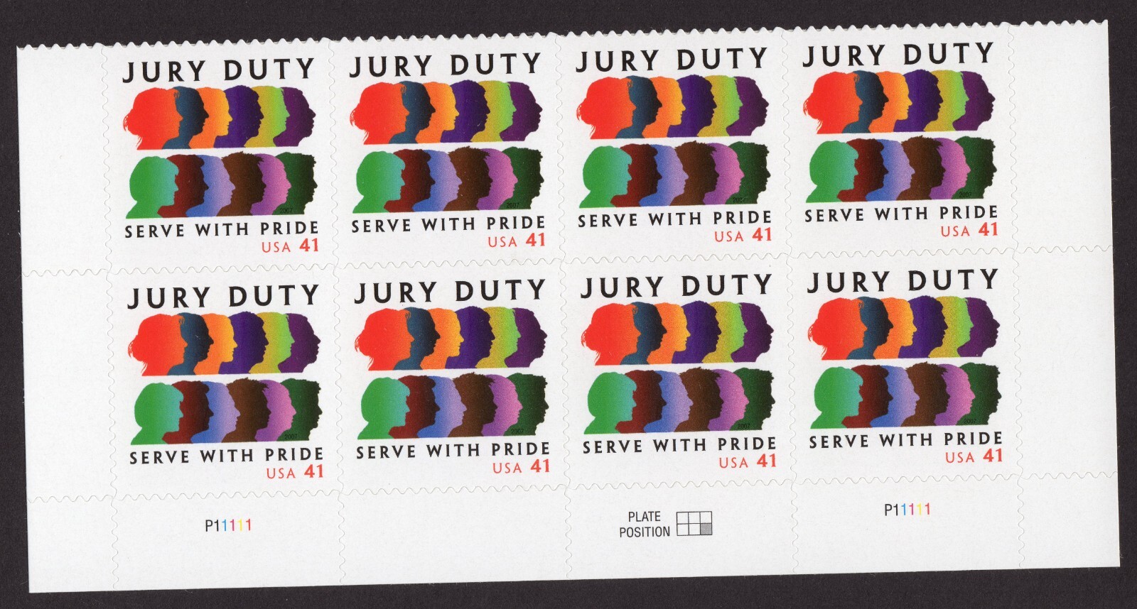 Scott #4200 Jury Duty Plate Block of 8 Stamps - MNH