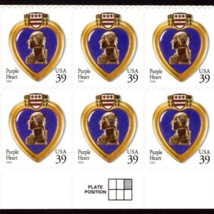Scott #4032 Purple Heart Plate Block of 10 Stamps - MNH
