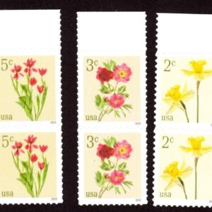 USPS Flowers (5) Vertical Pairs of Stamps - MNH In stock Ships today (5897-5901)
