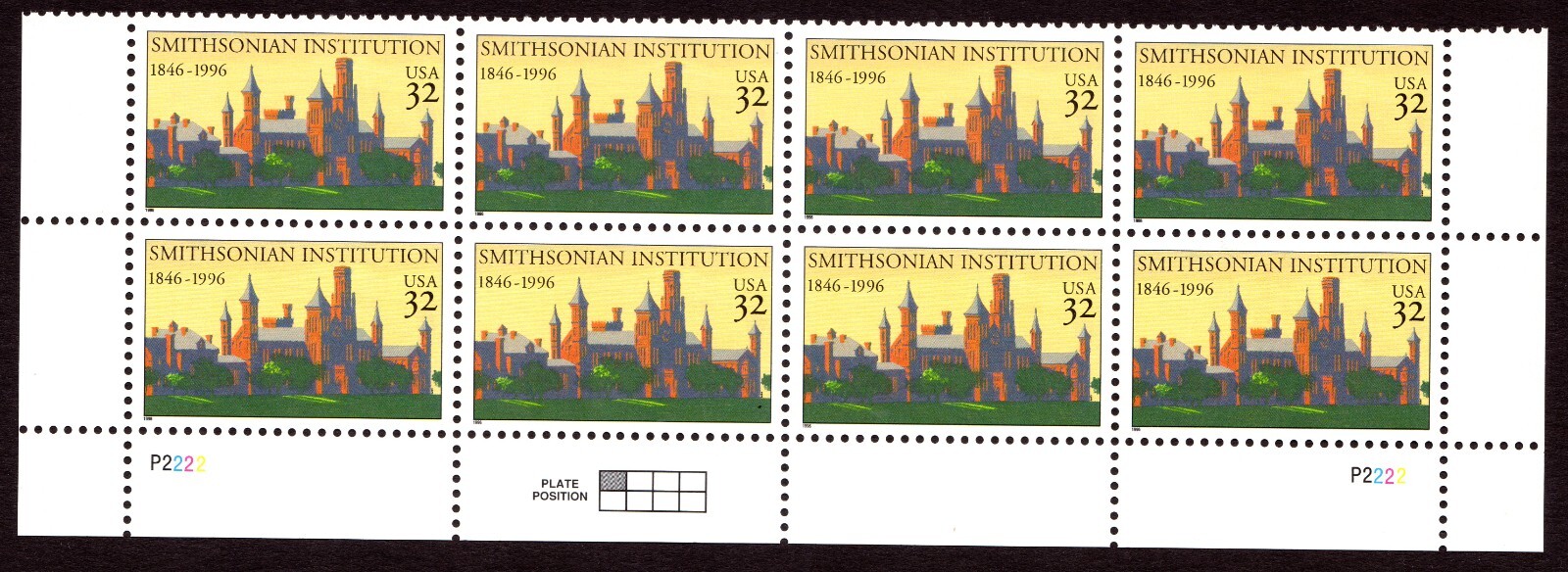 Scott #3059 32c Smithsonian Institution Plate Block of 8 Stamps - MNH