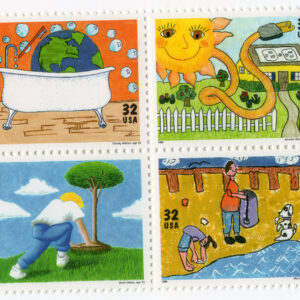 Scott #2954a (2951-2954) Kids Care (Earth Day) Block of 4 Stamps - MNH