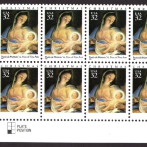 Scott #3107 Madonna (Mary, Matteis) Plate Block of 12 Stamps - MNH LL