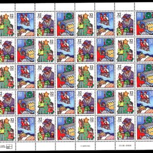 Scott #3111a (3108-3111) Christmas Family Scenes Sheet of 50 Stamps - MNH P#3333