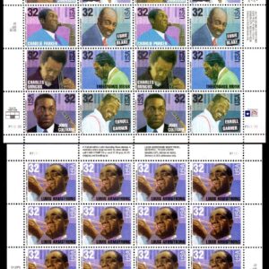 Scott #2982-2992a Jazz Musicians & Louis Armstrong Sheet of 20 Stamps - MNH