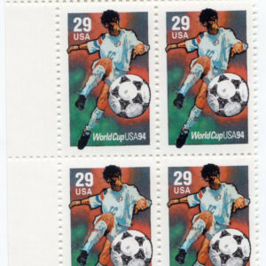 Scott #2834 Soccer (World Cup) Plate Block of 4 Stamps - MNH