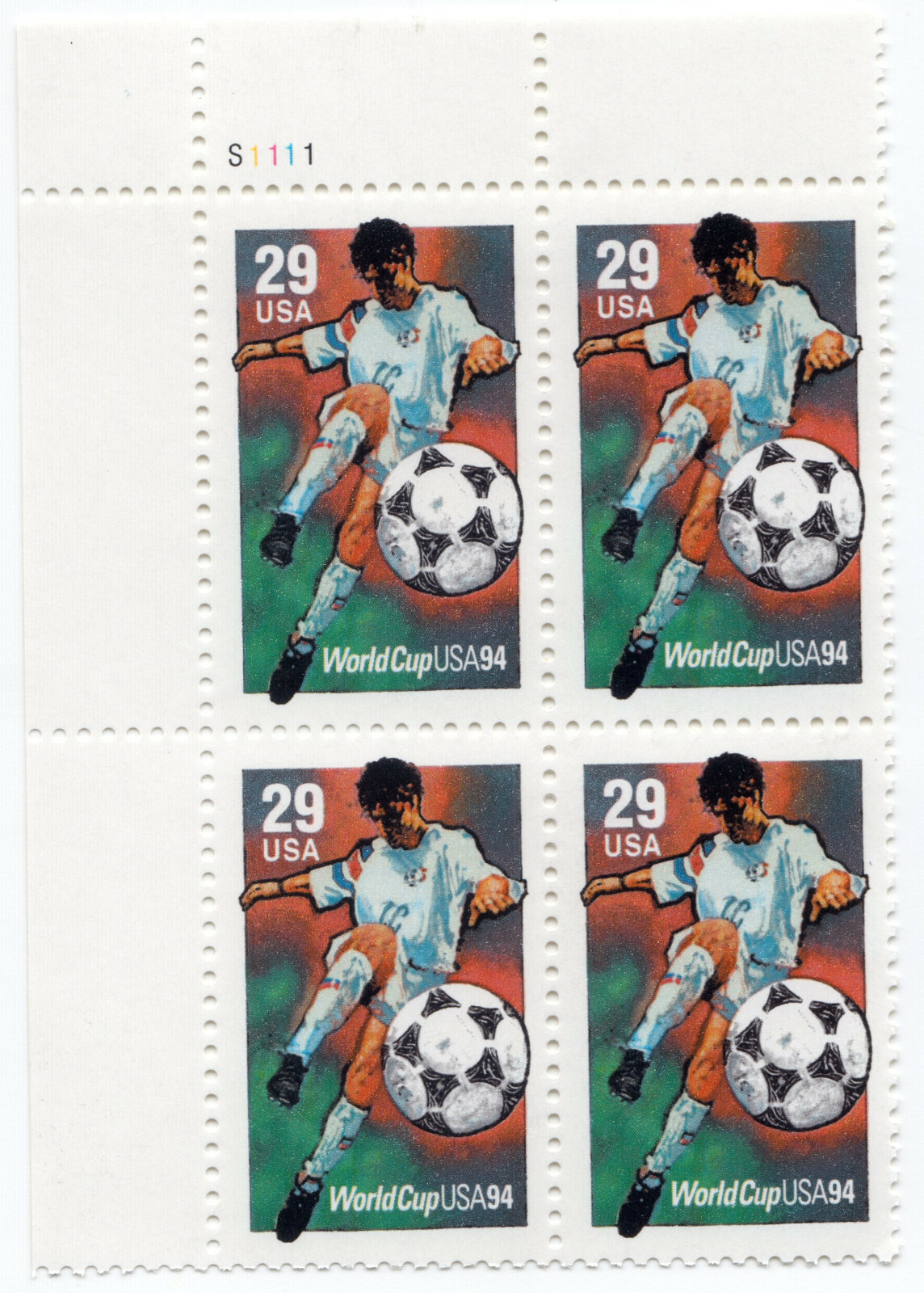Scott #2834 Soccer (World Cup) Plate Block of 4 Stamps - MNH