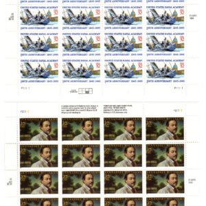 Scott #3001-3002 Naval Academy Tennesee Williams Sheet of 20 Stamps - MNH