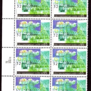 Scott #2980 19th Amendment (Woman's Rights) Plate Block of 16 Stamps - MNH Left