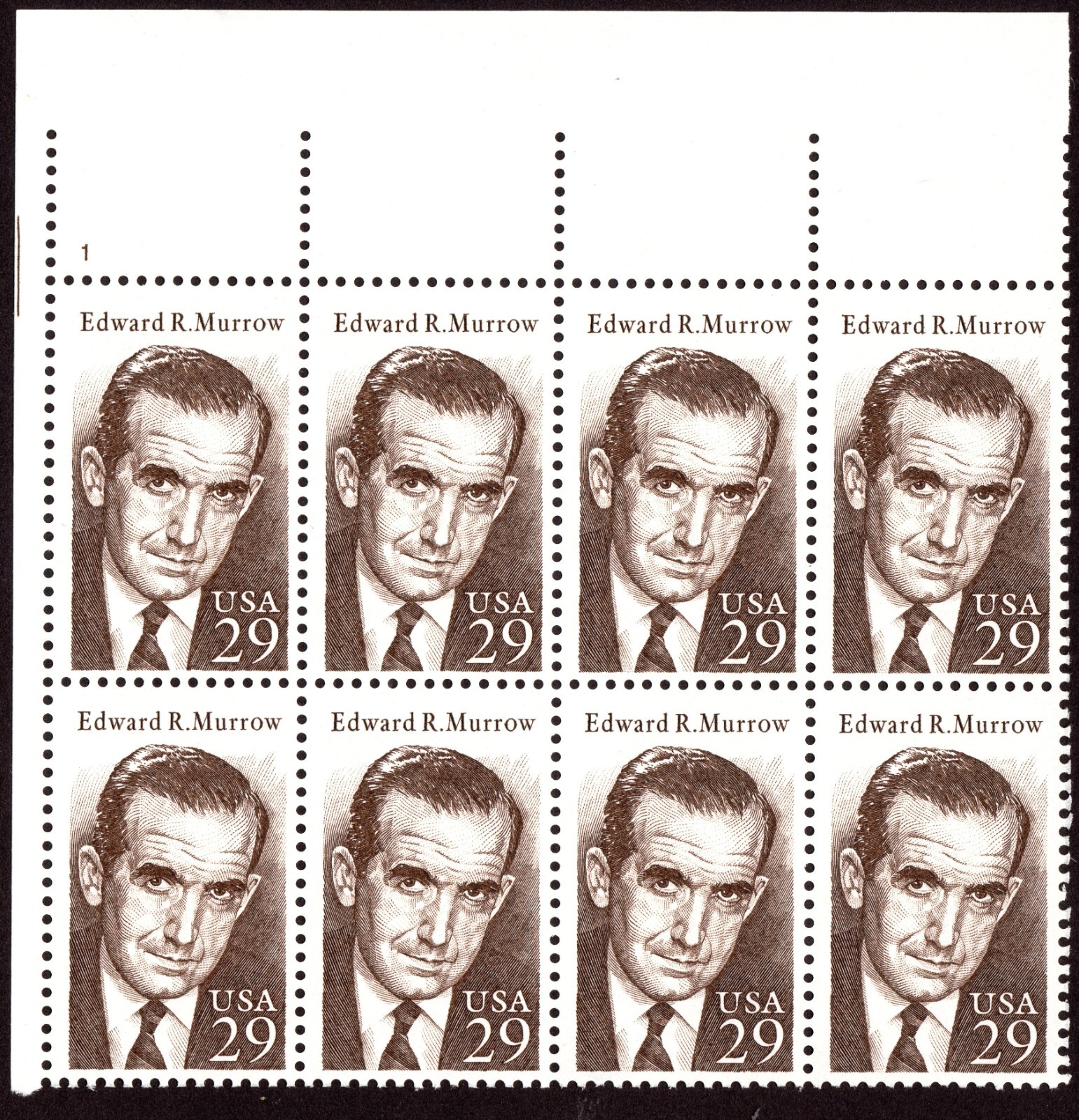 Scott #2812 Edward Murrow Plate Block of 8 Stamps - MNH