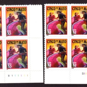 Scott #3203-3309 Cinco de Mayo (May 5th, Mexico) Plate Block of 4 Stamps - MNH