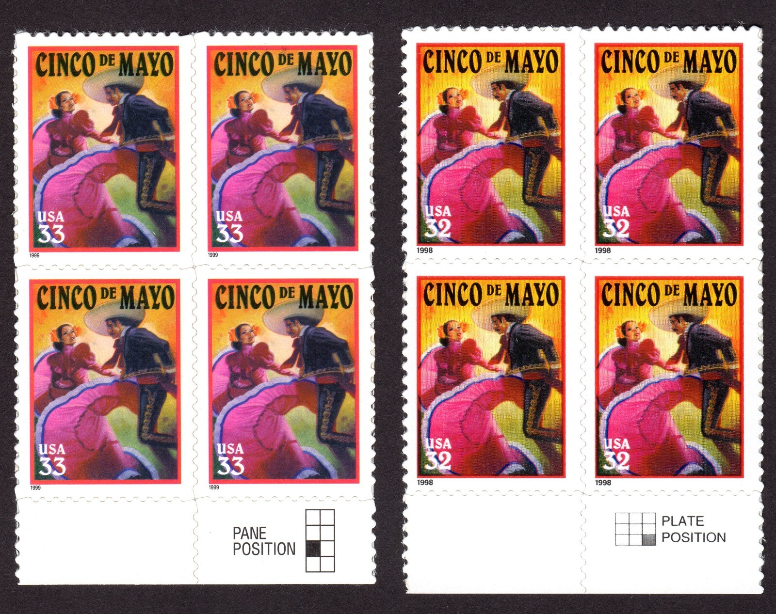 Scott #3203-3309 Cinco de Mayo (May 5th, Mexico) Block of 4 Stamps - MNH