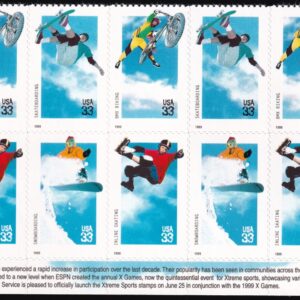 Scott #3324a (3321-24) Xtreme Sports Plate Block of 10 Stamps - MNH Bottom