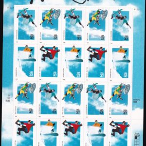 Scott #3324a (3321-3324) Xtreme Sports Sheet of 20 Stamps - MNH P#V2222