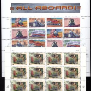 Scott #3331-3337a-3338 Honoring Trains Olmsted Sheet of 20 Stamps - MNH