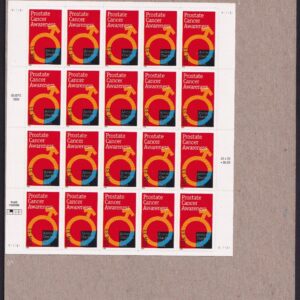 Scott #3315 Prostate Cancer Awareness Sheet of 20 Stamps - Sealed Brown