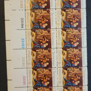 Scott #1444 Christmas 8c Plate Block of 12 Stamps - MNH