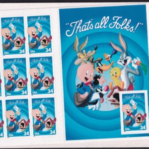 Scott #3534 Porky Pig Sheet of 10 Stamps - Sealed White