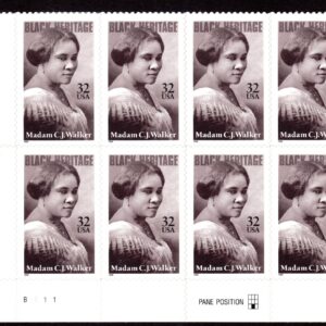 Scott #3181 Madam C. J. Walker (Black Heritage) Plate Block of 8 Stamps - MNH