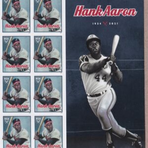 Scott #5908 Hank Aaron Title Plate Block of 8 Forever Stamps - MNH UV