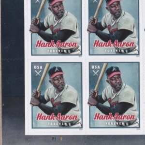 Scott #5908 Hank Aaron Plate Block of 4 Forever Stamps - MNH UV
