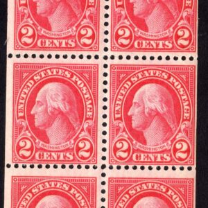 Scott #554c George Washington Red Booklet Pane of 6 Stamps - MNH