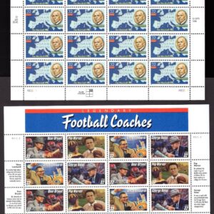 Scott #3141-3146a Marshall Plan Football Coaches Sheet of 20 Stamps - MNH