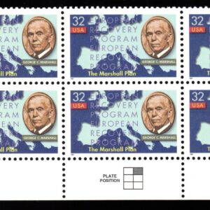 Scott #3141 The Marshall Plan Plate Block of 6 Stamps - MNH
