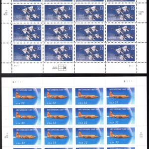 Scott #3167-3173 Air Force Thunderbirds Supersonic Jet Sheet of 20 Stamps - MNH