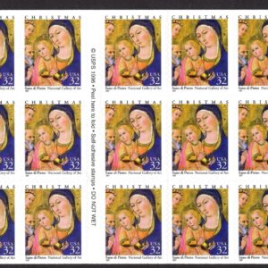 Scott #3176a 32¢ Madonna (Christmas, Pietro) Booklet of 20 Stamps - MNH P#2222