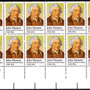 Scott #1941 John Hanson Plate Block of 20 Stamps - MNH