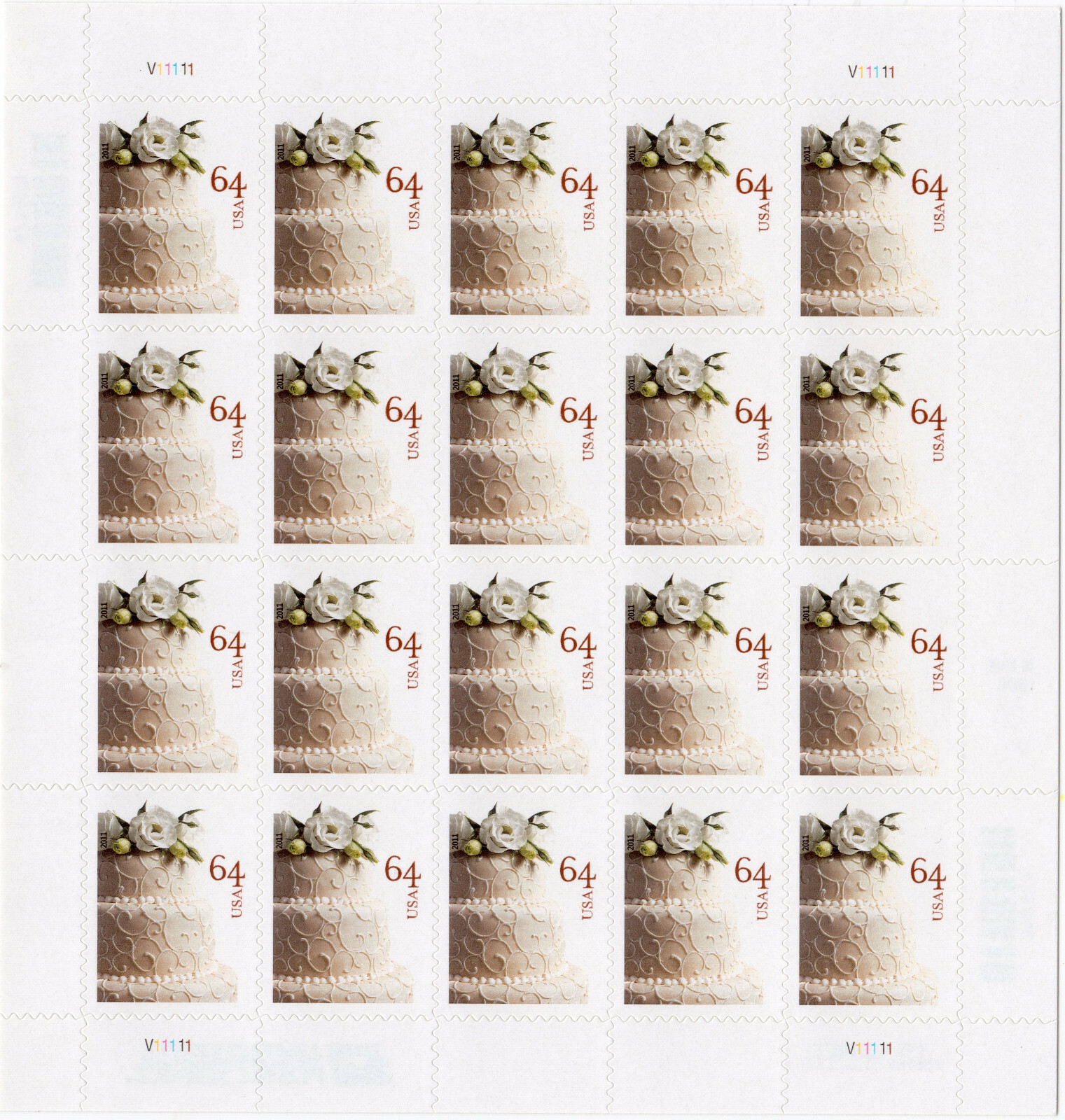 Scott #4521 Wedding Cake 64c Full Sheet of 20 Stamps - MNH