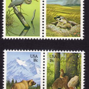 Scott #1924a Save Wildlife Habitats Set of 4 Stamps - MNH (2) Strips