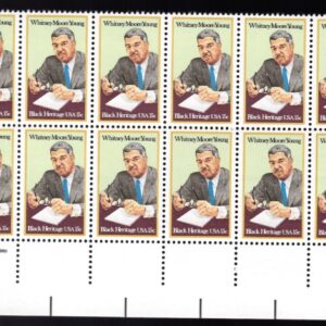 Scott #1875 Whitney Moore Young Plate Block of 20 Stamps - MNH LR