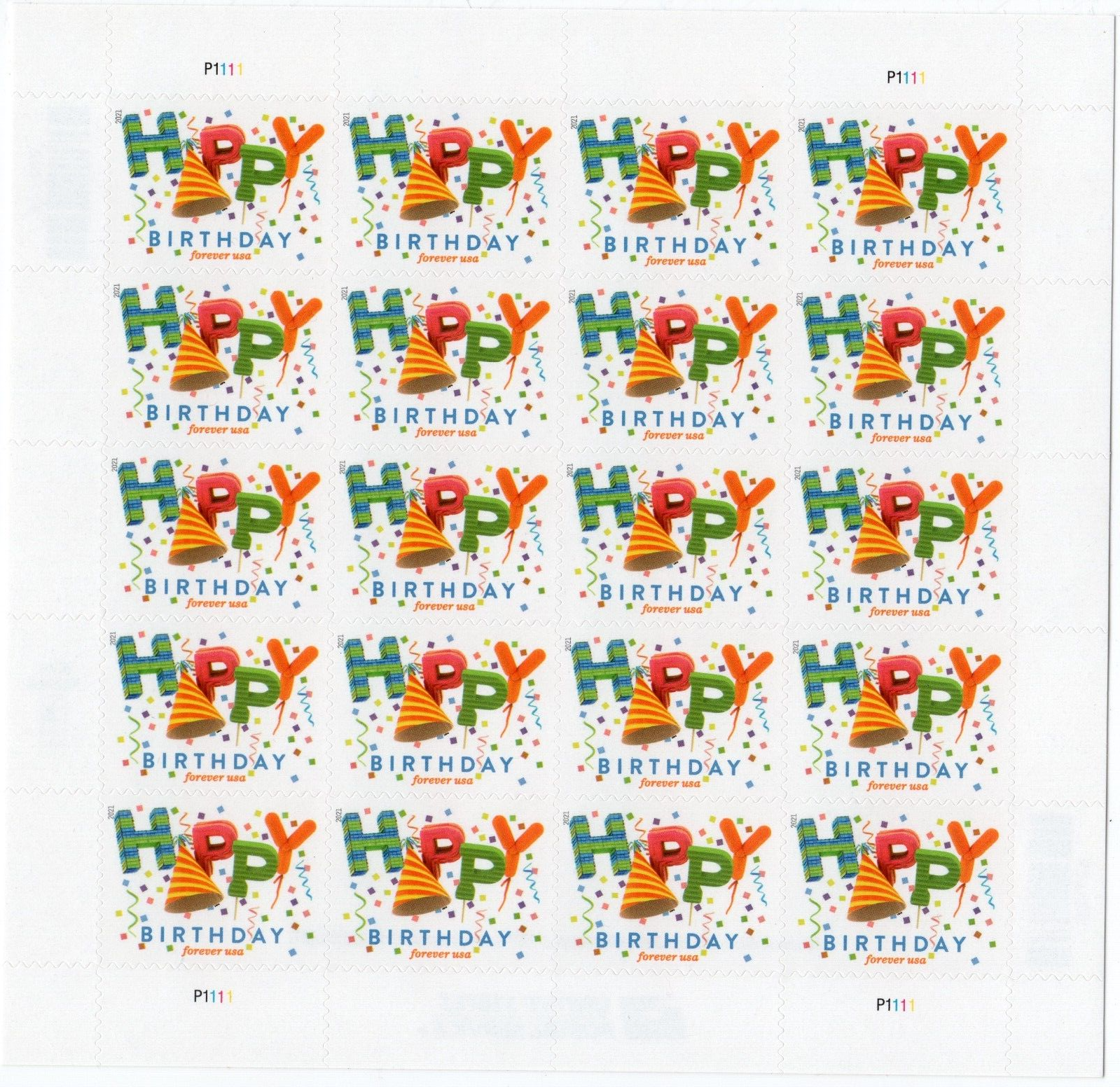 Scott #5635 Happy Birthday Sheet of 20 Stamps - MNH