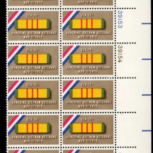 Scott #1802 Vietnam War Veterans Plate Block of 20 Stamps - MNH LR #2