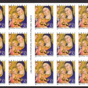 Scott #3176a 32¢ Madonna (Christmas, Pietro) Booklet of 20 Stamps - MNH P#2222