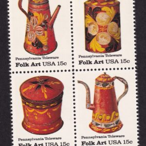 Scott #1778a Folk Art (Pennsylvania Toleware) Block of 4 Stamps - MNH
