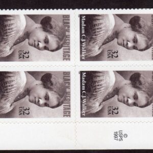 Scott #3181 Madam C. J. Walker Black Heritage Plate Block of 8 Stamps MNH Right