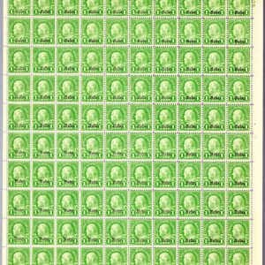 Scott #669 Benjamin Franklin Nebraska Overprint Sheet of 100 Stamps - MNH APEX
